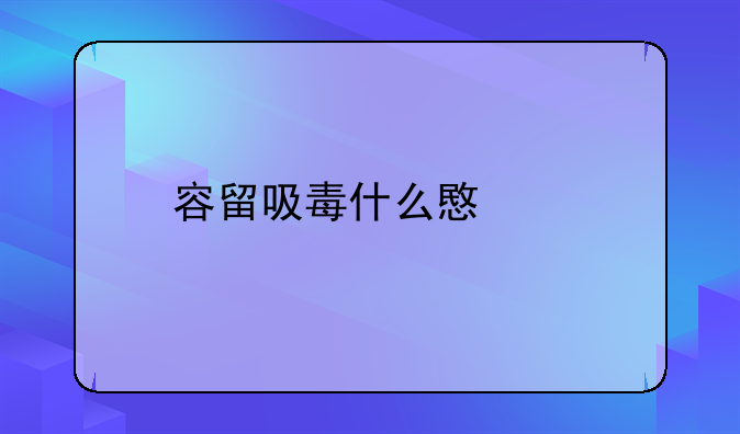 容留吸毒什么意思