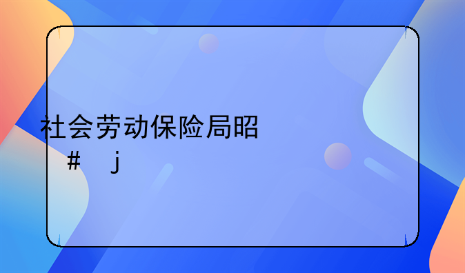 社会劳动保险局是干什么的