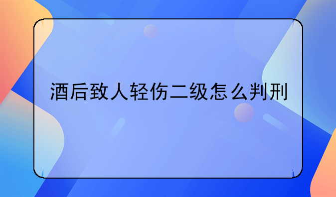 酒后致人轻伤二级怎么判刑