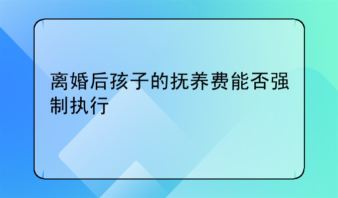 离婚后孩子的抚养费能否强制执行