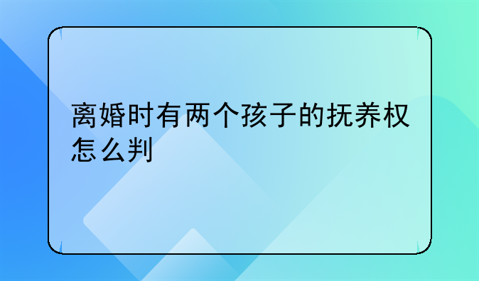 离婚时有两个孩子的抚养权怎么判