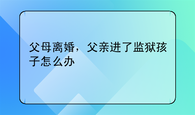 父母离婚，父亲进了监狱孩子怎么办