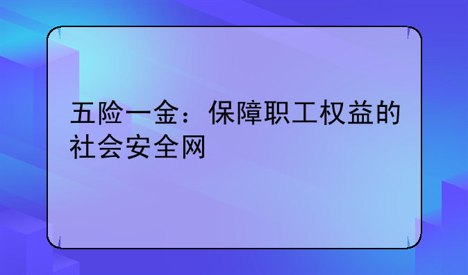 五险一金：保障职工权益的社会安全网