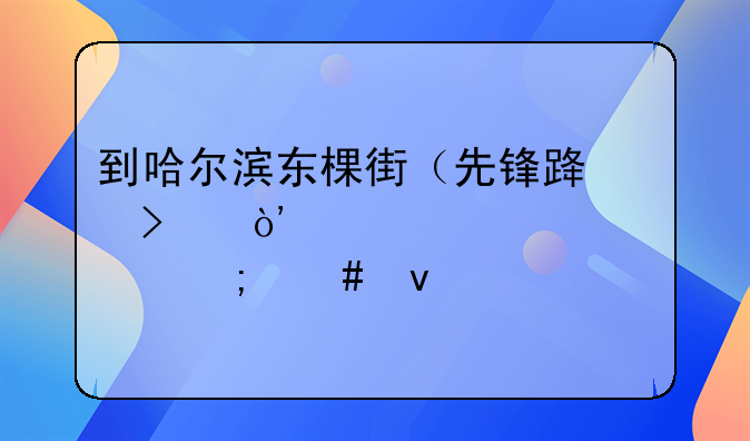 到哈尔滨东棵街（先锋路口）公交车要怎么坐
