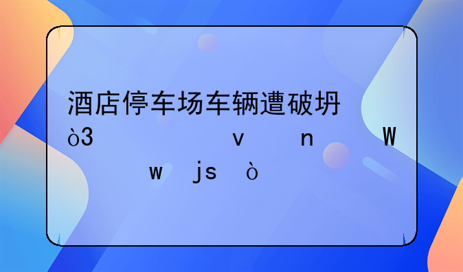酒店停车场车辆遭破坏，游客权益何以保障？